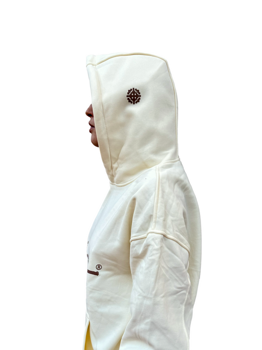 FELPA CON CAPPUCCIO CREMA REWOZISLIKE © - Unisex