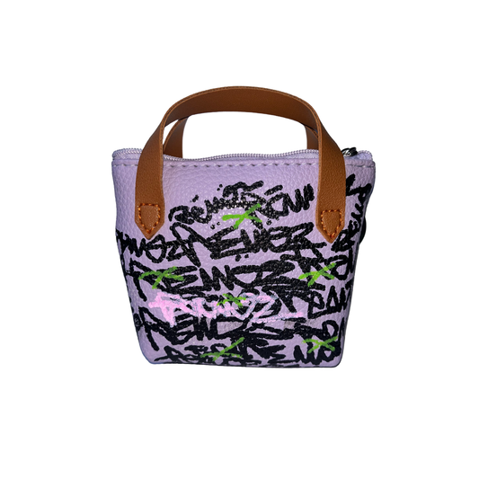 1/1 Lilac Mini Bag REWOZISLIKE® - Edizione Limitata (MULTI TAGS BAG) Hand-Painted