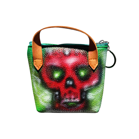 1/1 Green Mini Bag REWOZISLIKE® - Edizione Limitata (Red Skull) Airbrush